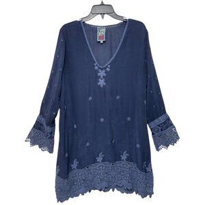 Johnny Was Deep Blue Floral Tunic